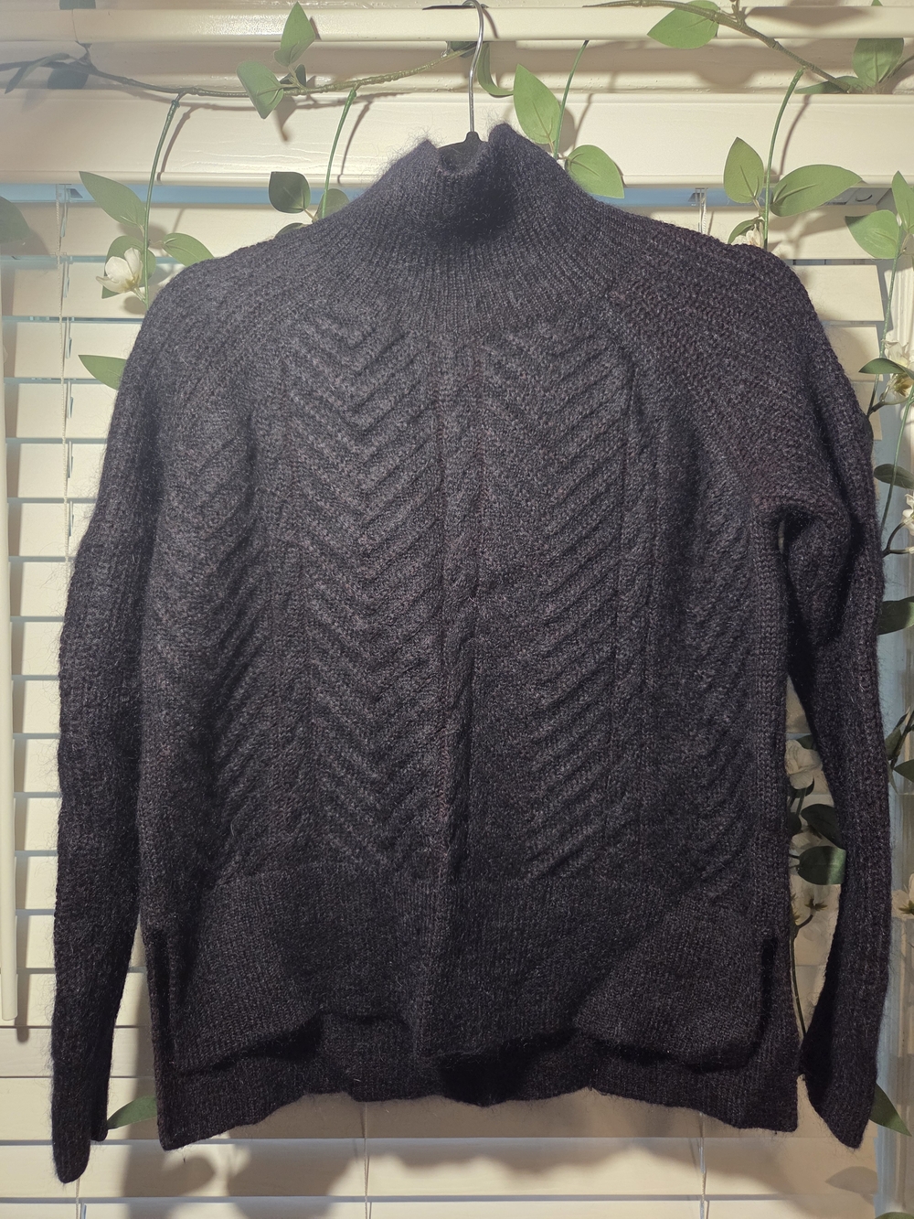 All Saints Lamma Chevron Cable Turtleneck Sweater